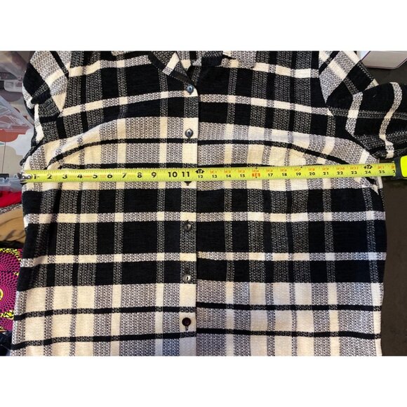 Monterey by Koret Black White Plaid Shacket Top Jacket Sz 18W - Picture 7 of 11